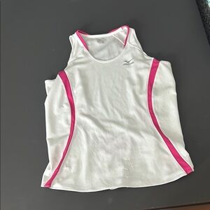 Mizuno Women’s White and Pink Tank Top
